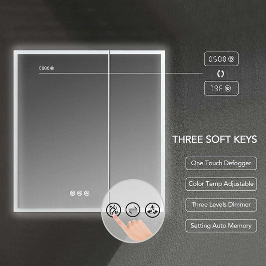 Blossom Sirius – 30 Inches LED Medicine Cabinet with Clock - MCL3 3032