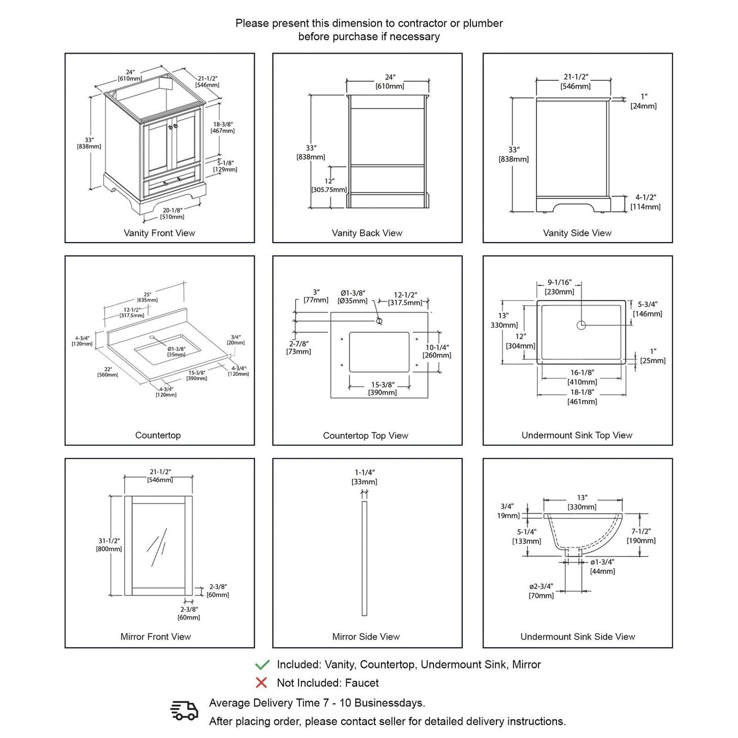 Blossom Copenhagen 24″ Bathroom Vanity - V8027 24 01