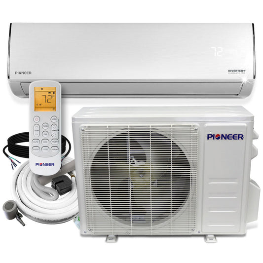Pioneer Diamante Pro Series 12,000 BTU 19 SEER2 Ductless Mini-Split Air Conditioner Inverter+ Heat Pump Full Set 115V with 16 Ft. Kit - WYT012ALFI19RL