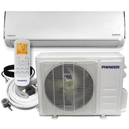 Pioneer Diamante Ultra 18,000 BTU 22 SEER2 Ductless Mini-Split Inverter++ Energy-Star Wi-Fi Air Conditioner Heat Pump Full Set 230V with 16 Ft. Kit - WYT018GLFI22RL