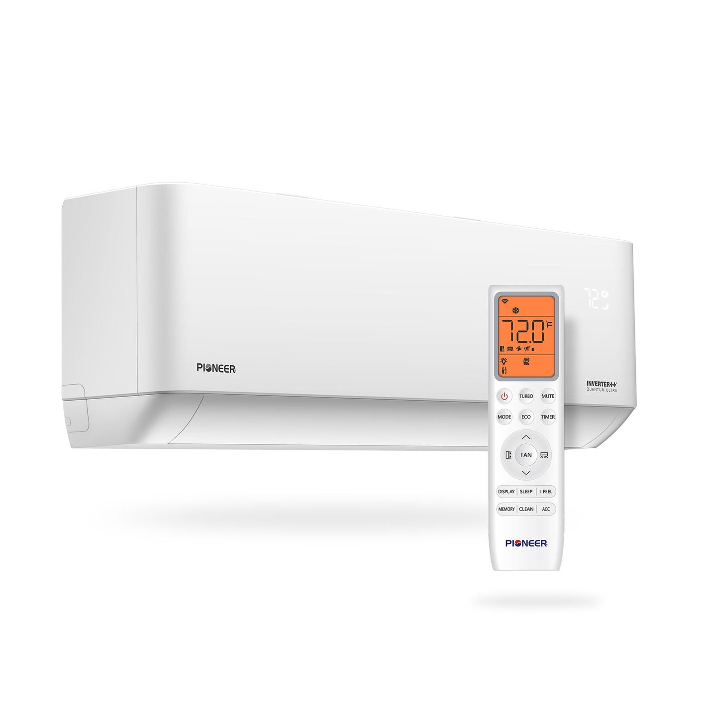 Pioneer Multi Zone 9,000 BTU Quantum Ultra Wall-Mounted Indoor Section Ductless Mini-Split Wi-Fi Inverter++ Air Conditioner Heat Pump 230V - WT009GLSI24HLG-10S